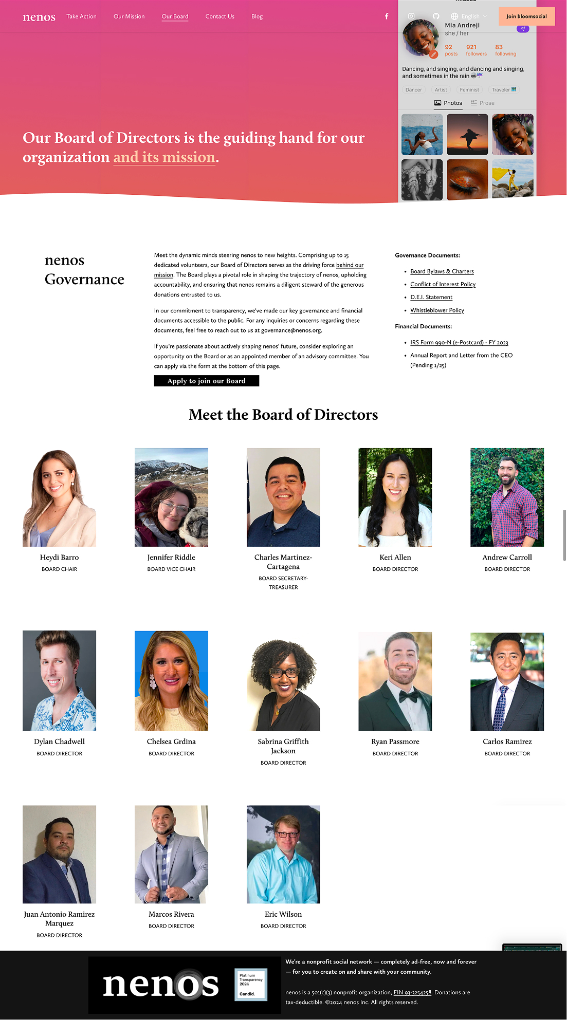 Original board members page